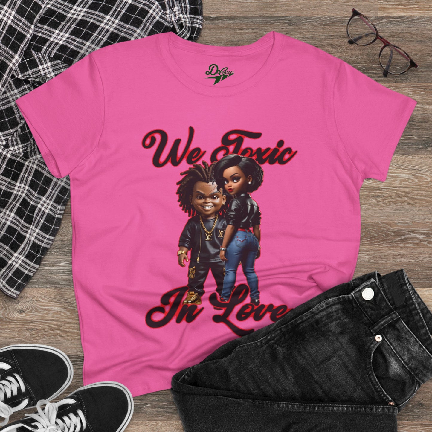 We Toxic In Love Women's Midweight Cotton Tee - Casual Love Shirt