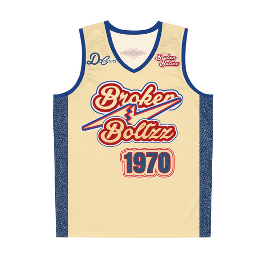 Broken Boltzz Denim Basketball Jersey