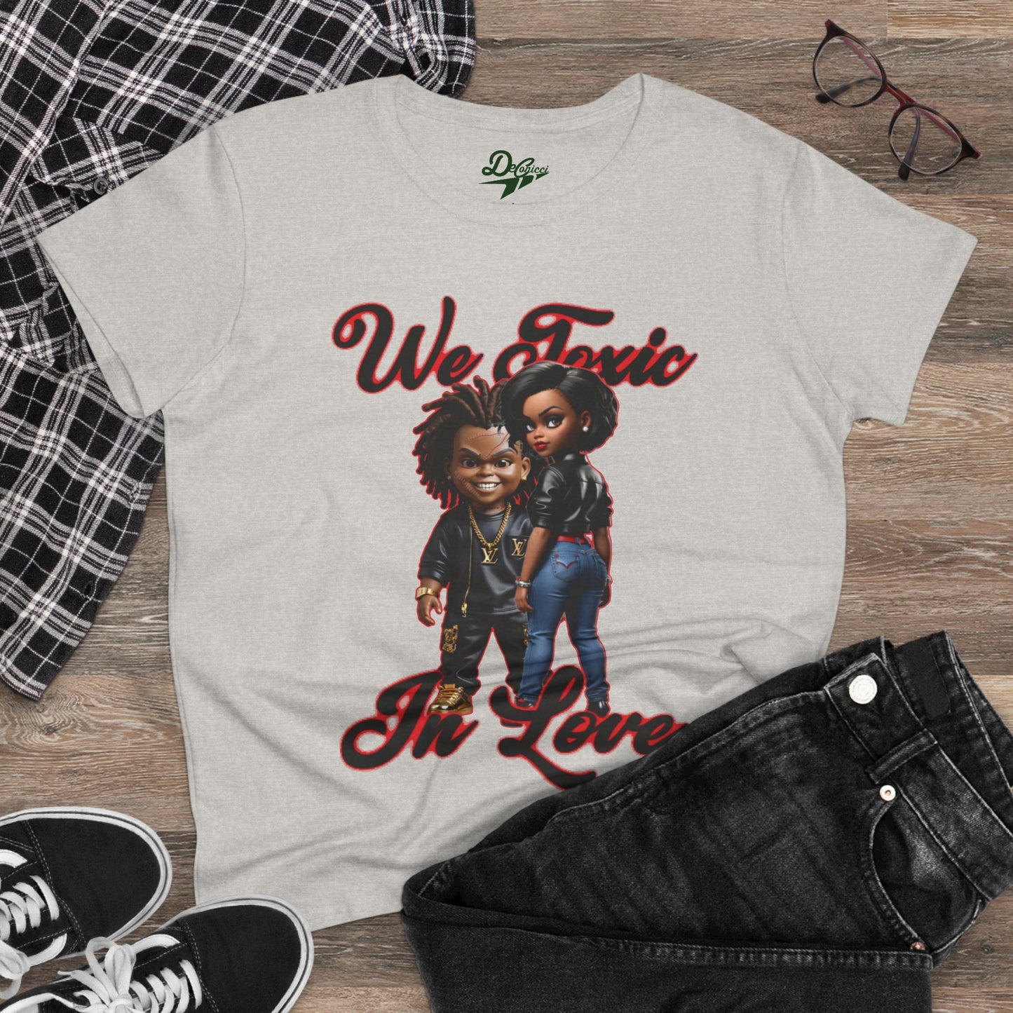 We Toxic In Love Women's Midweight Cotton Tee - Casual Love Shirt