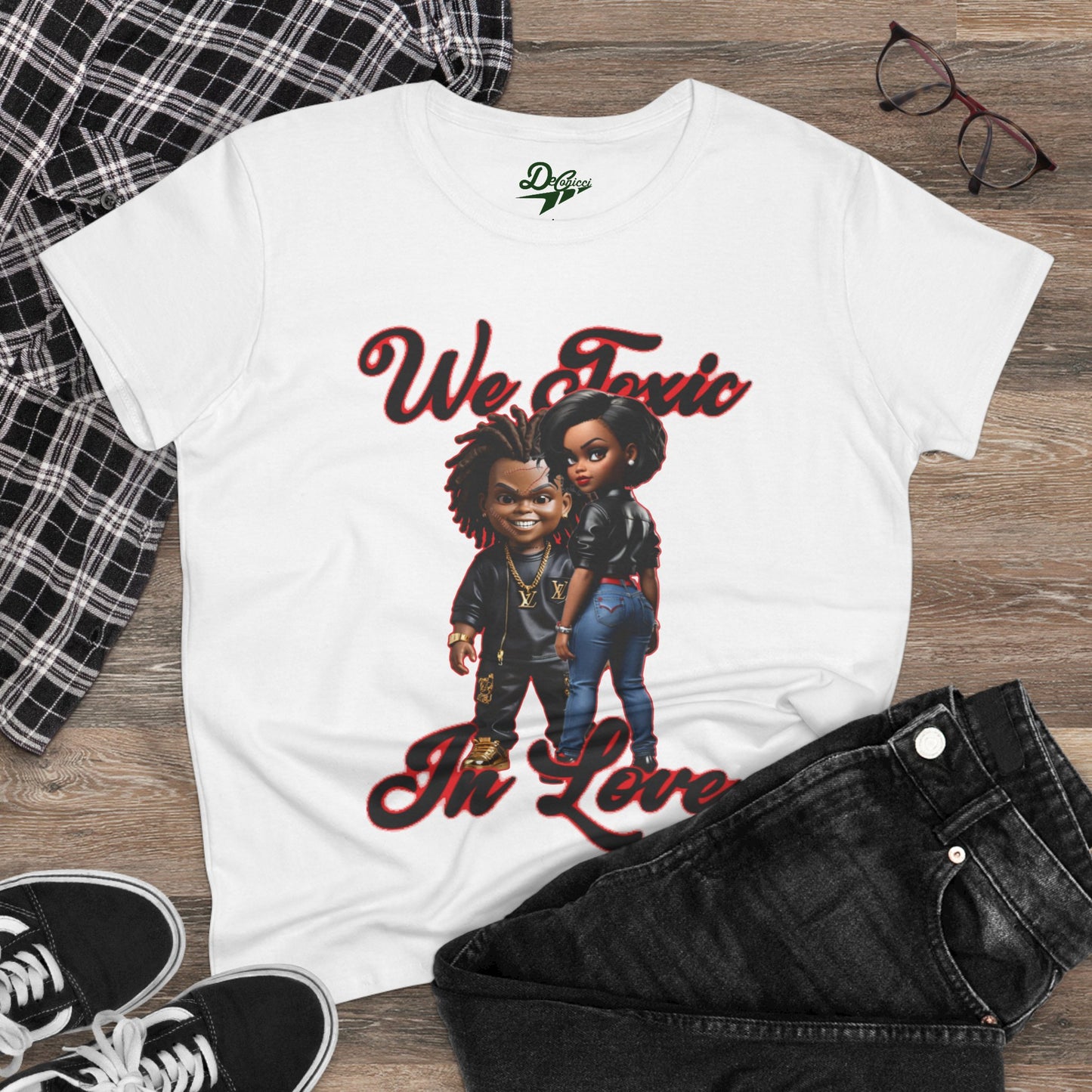 We Toxic In Love Women's Midweight Cotton Tee - Casual Love Shirt