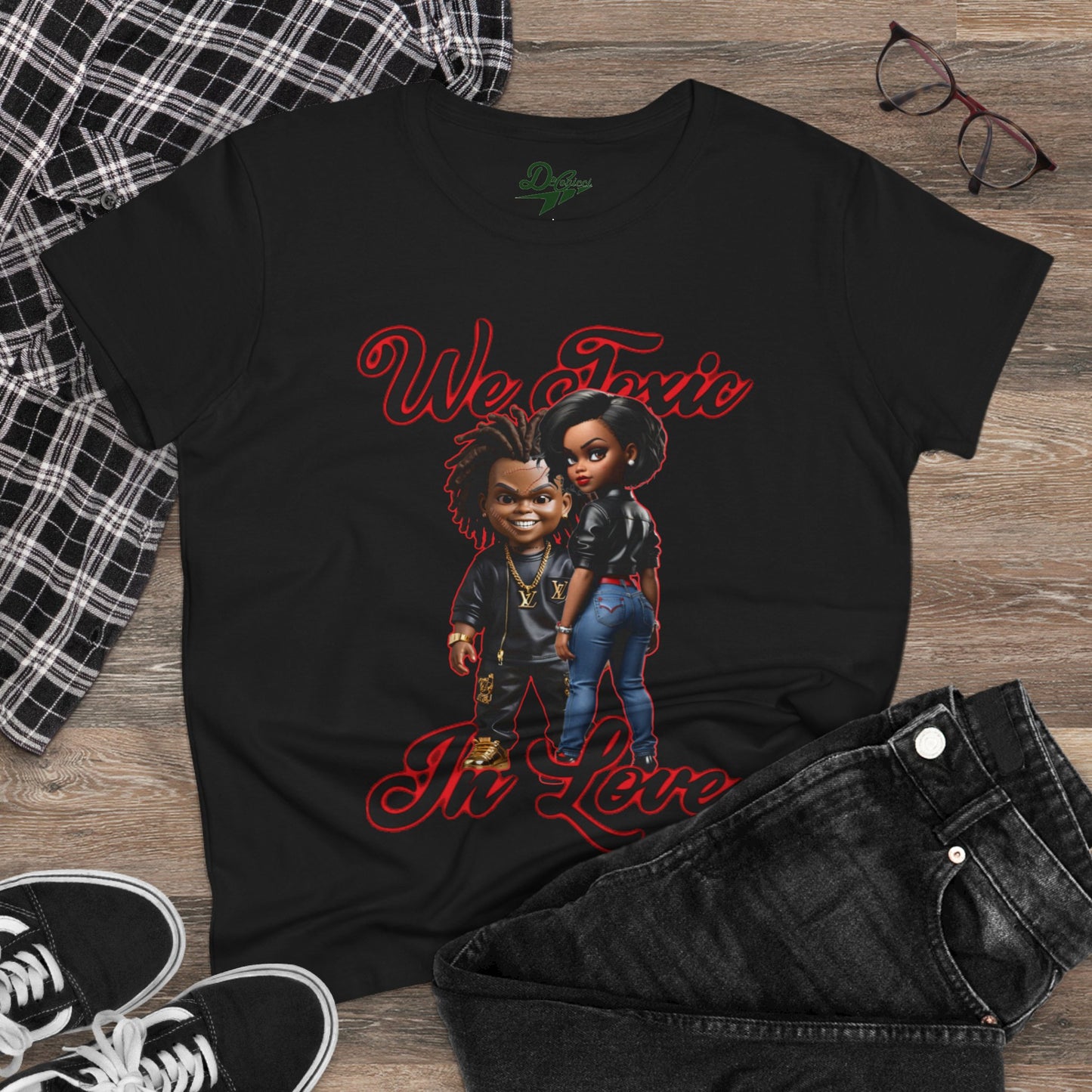 We Toxic In Love Women's Midweight Cotton Tee - Casual Love Shirt
