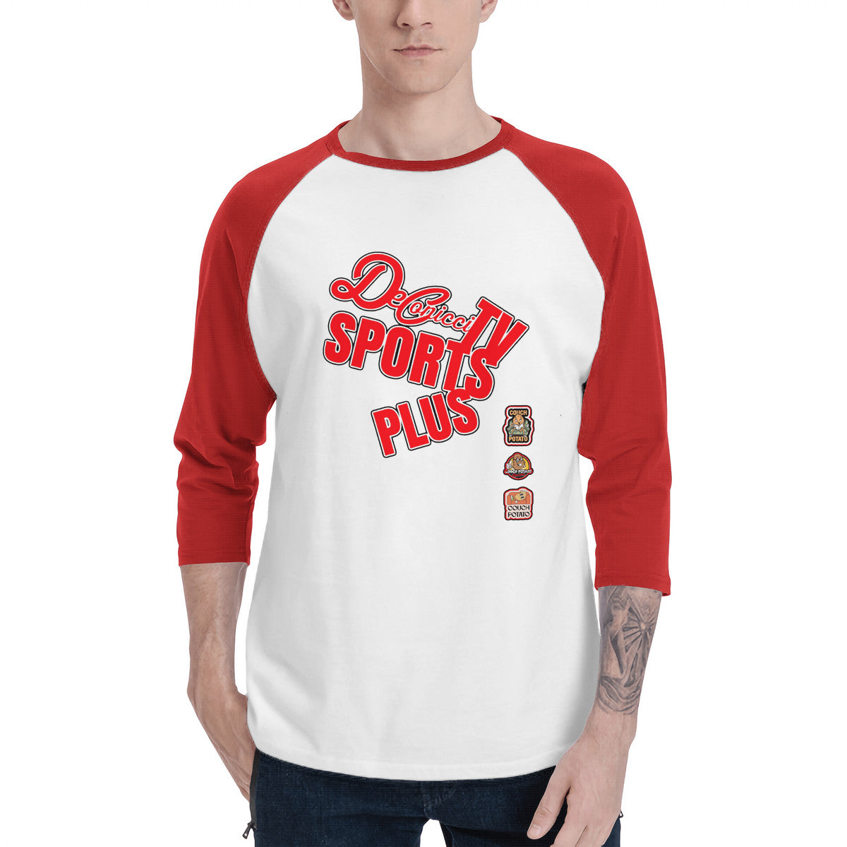 Deconicci Sports Plus Vintage 80s sports fan, couch potato, Lounge Around Long Sleeve.