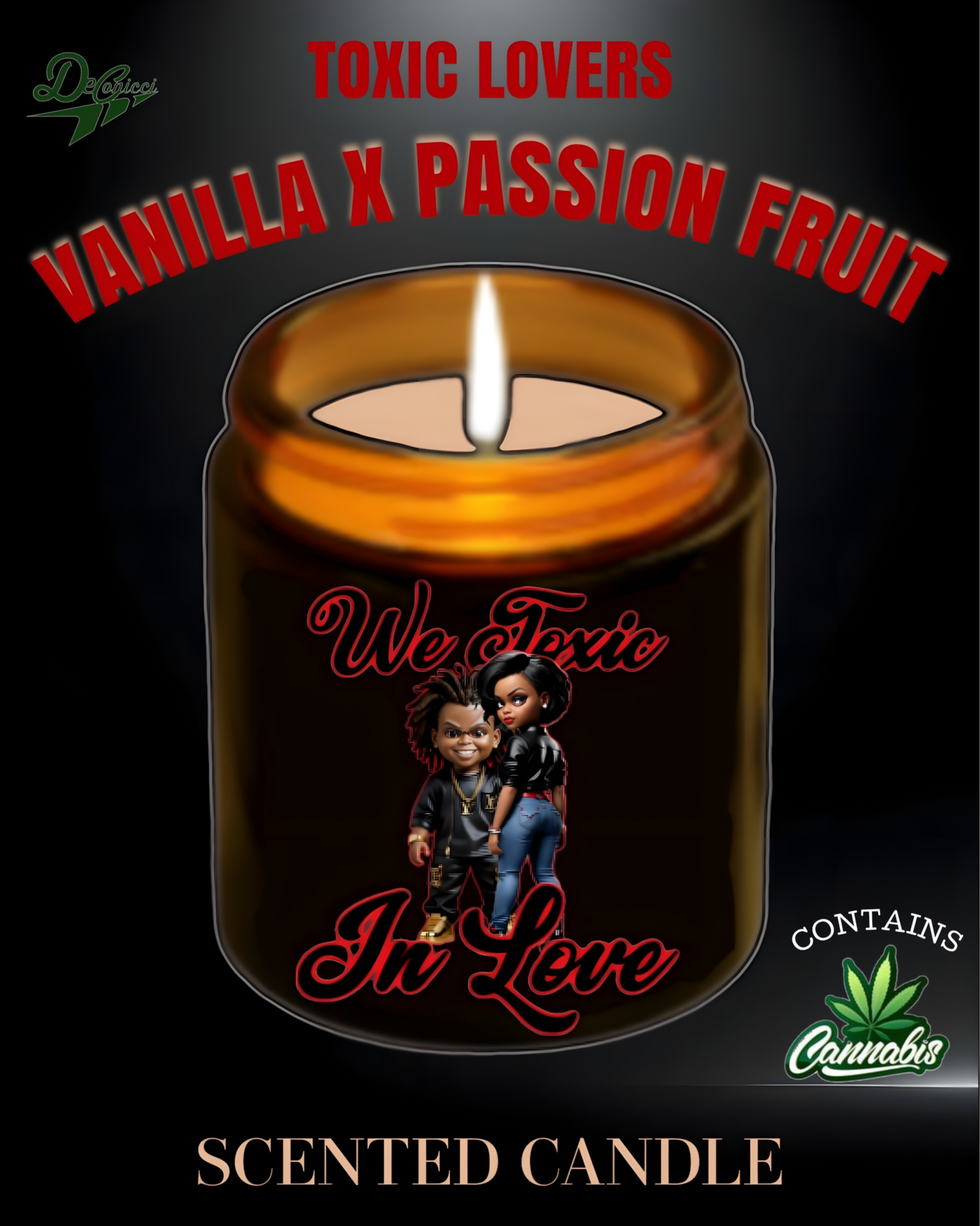 TOXIC LOVERS SCENTED CBD (Cannabidiol) CANDLE Wax (4oz, 9oz)