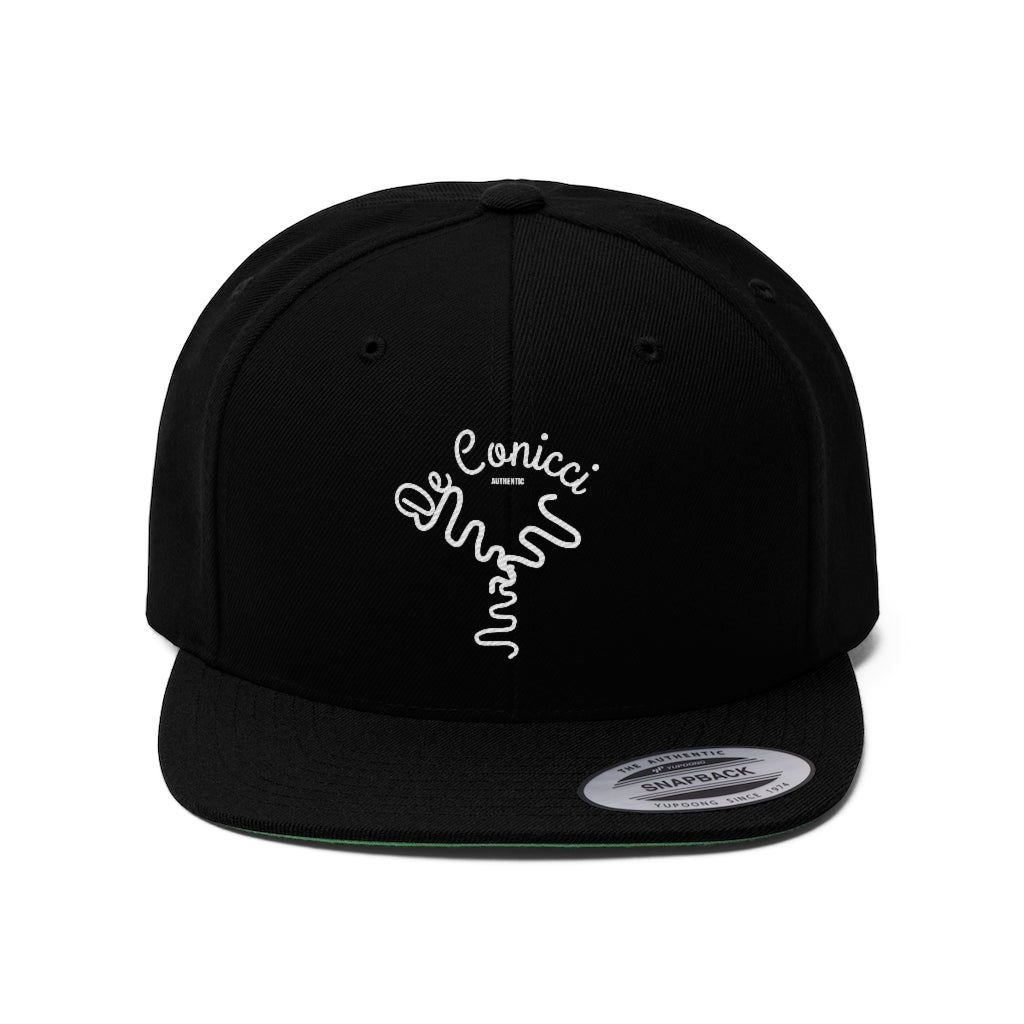 Black De Conicci Unisex Flat Bill Hat