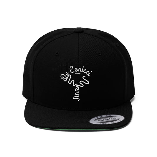 Black De Conicci Unisex Flat Bill Hat