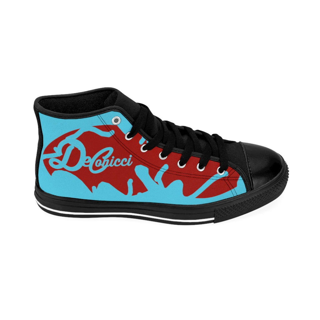 Mind boggler Men's High-top Sneakers baby blue and red