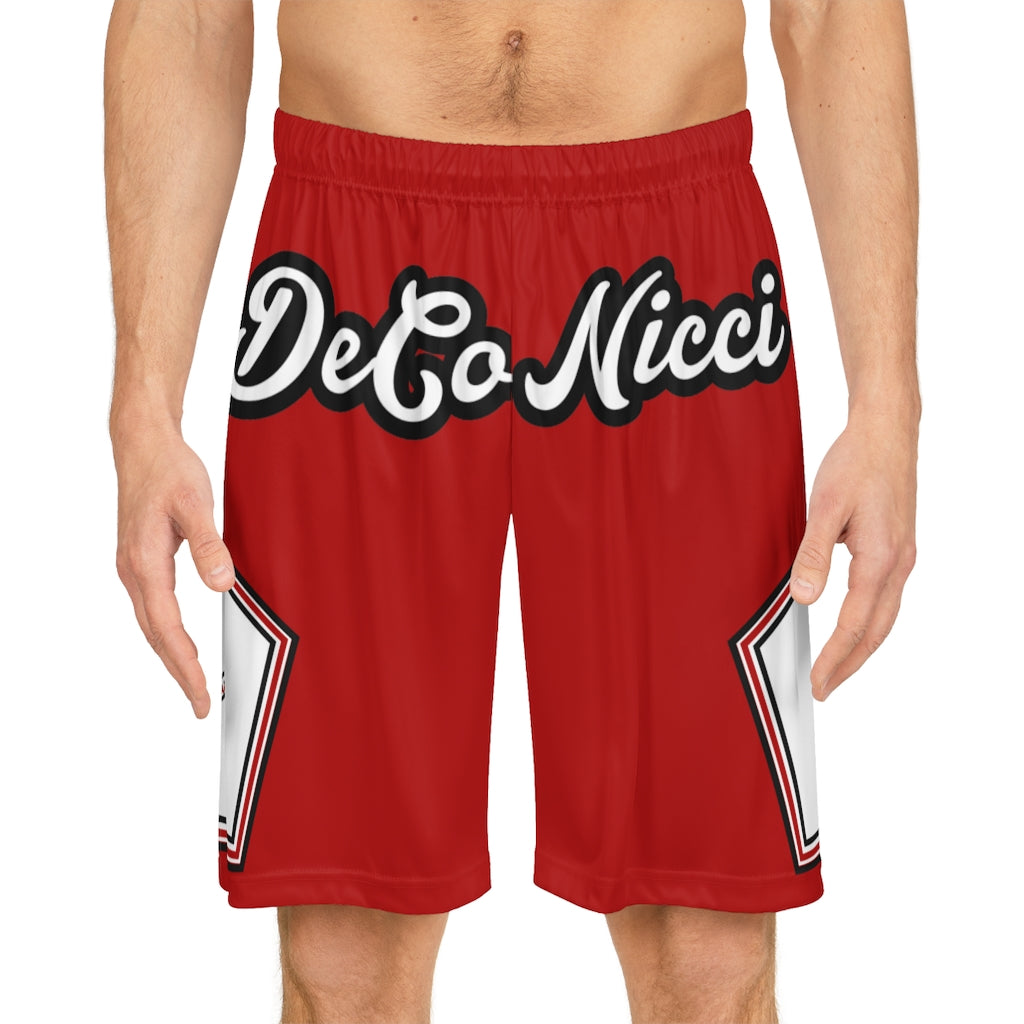 Red Black White Basketball Shorts
