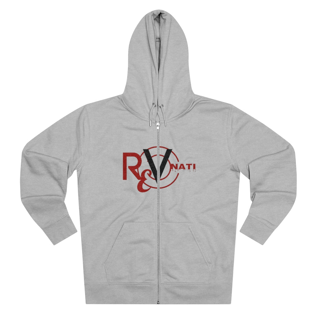 Revonati hoodie. Gray/red and black