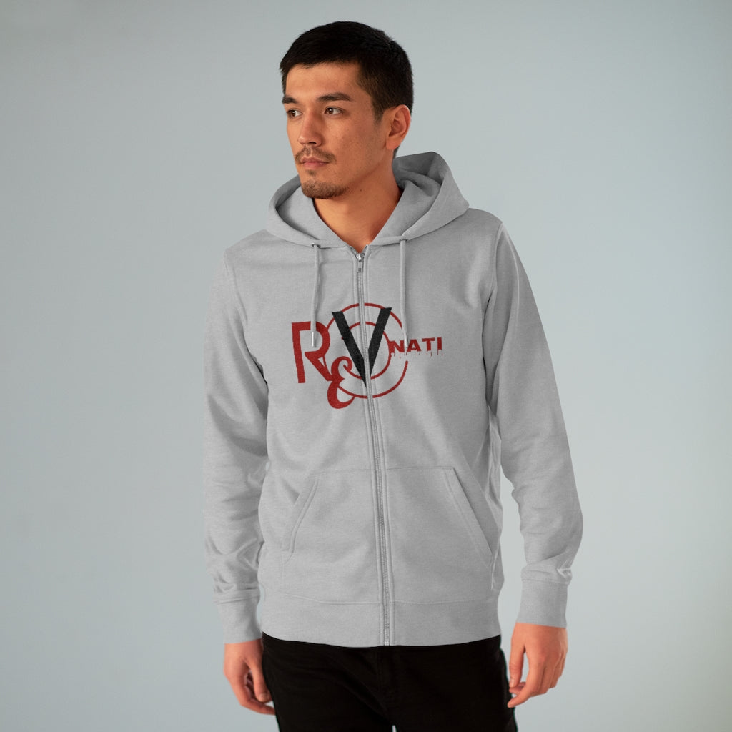 Revonati hoodie. Gray/red and black
