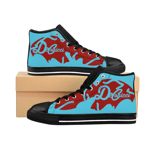 Mind boggler Men's High-top Sneakers baby blue and red