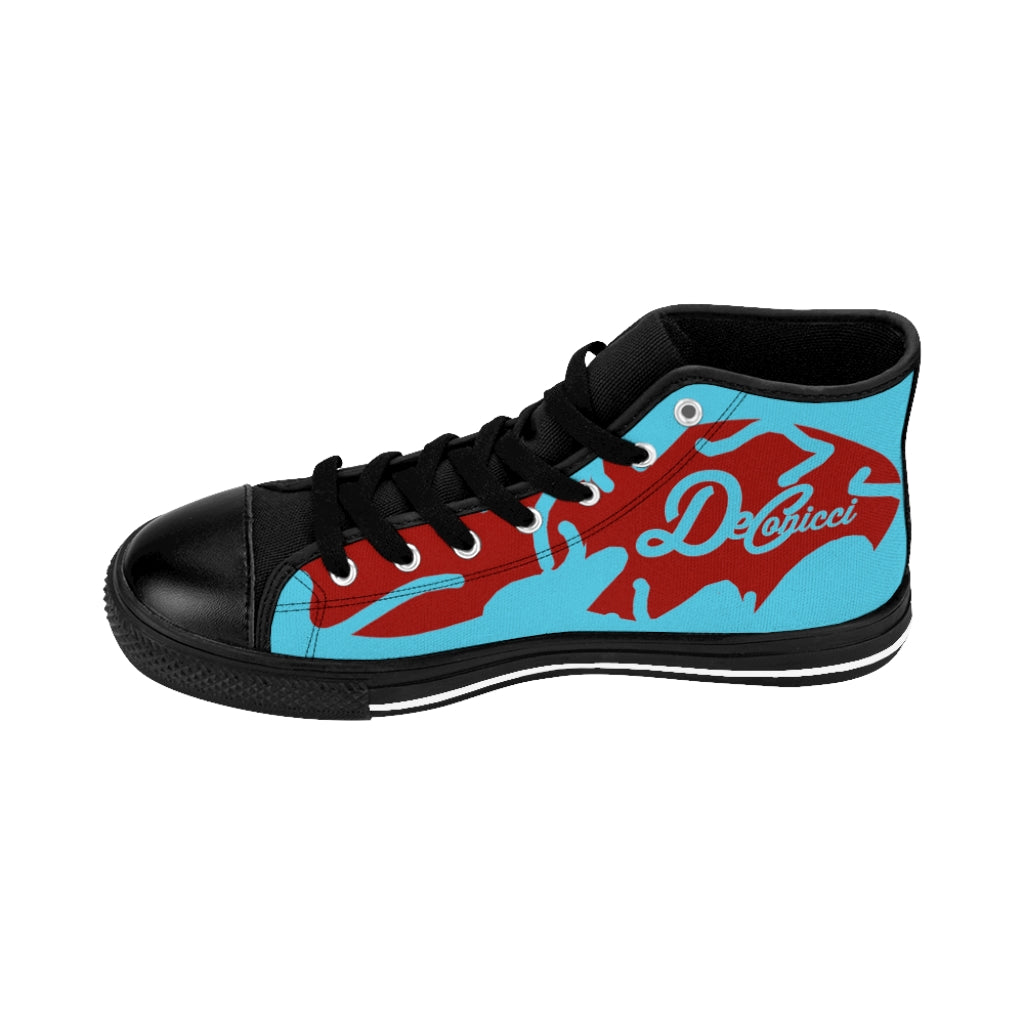 Mind boggler Men's High-top Sneakers baby blue and red
