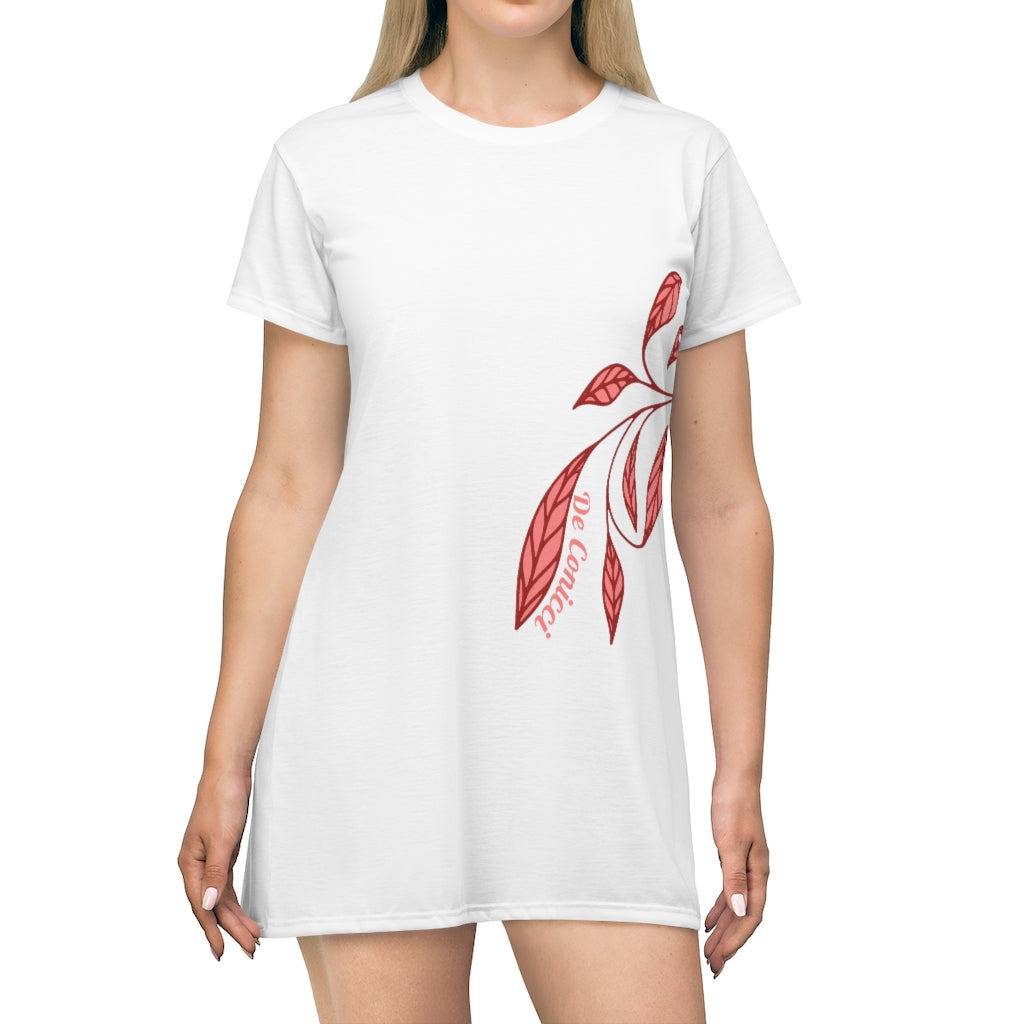 Beautiful White T-Shirt Dress With Summer Breeze Logo