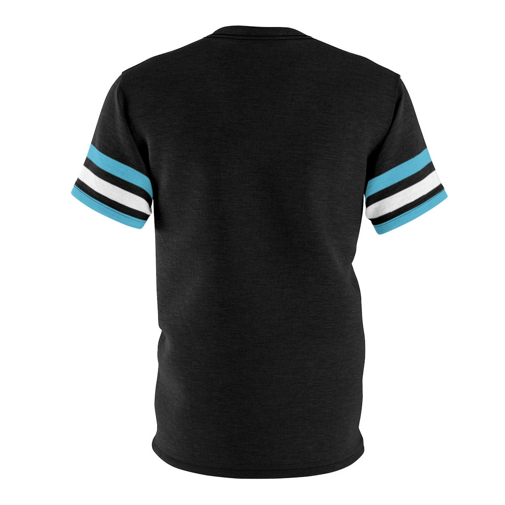 Jersey Shirt. Black and Blue.