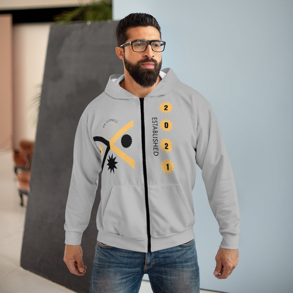 De conicci  California With Crest Zip Hoodie. Silvery