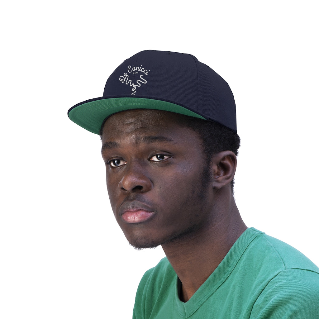 Navy Blue De Conicci Unisex Flat Bill Hat