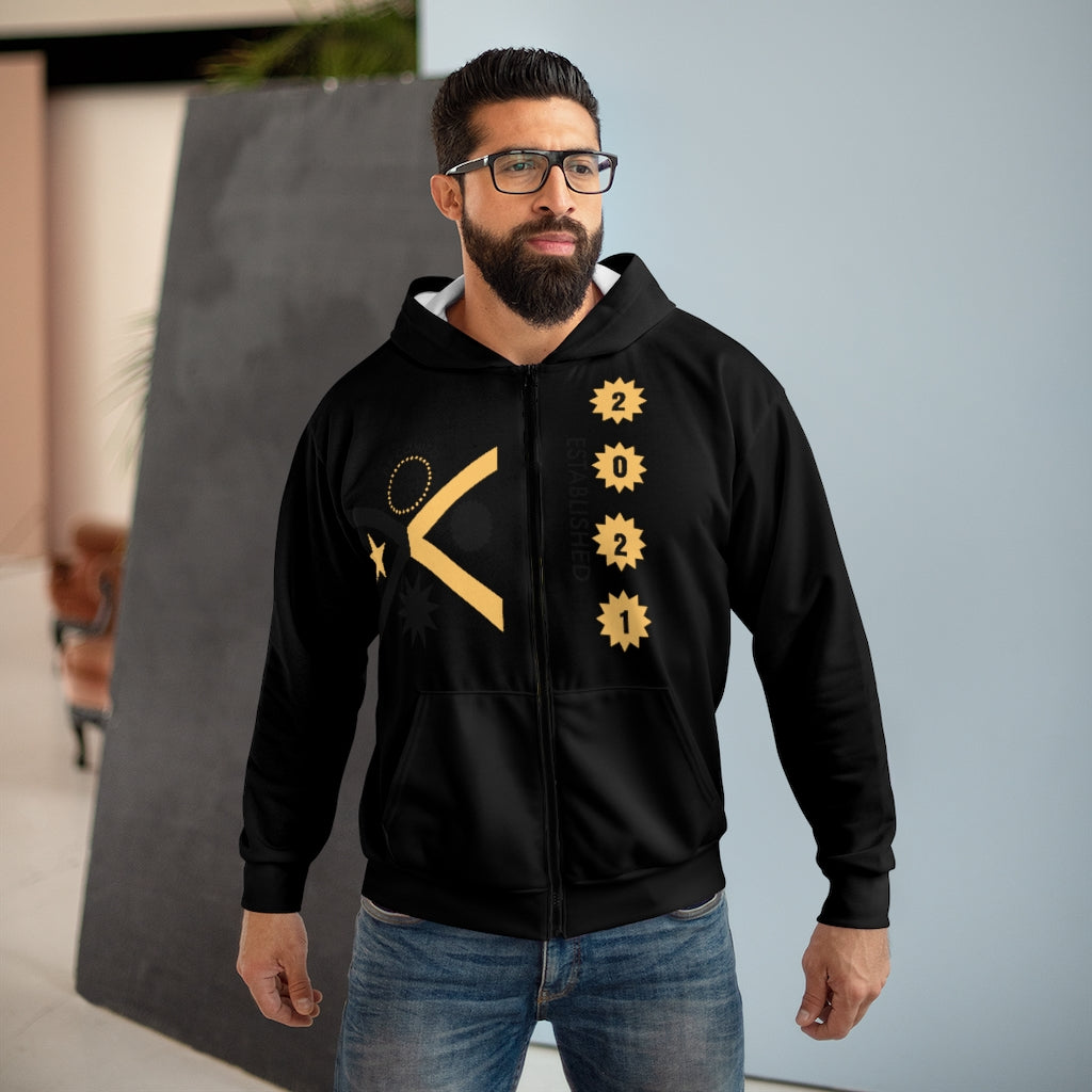 De conicci California With Crest Zip Hoodie Black and Banana