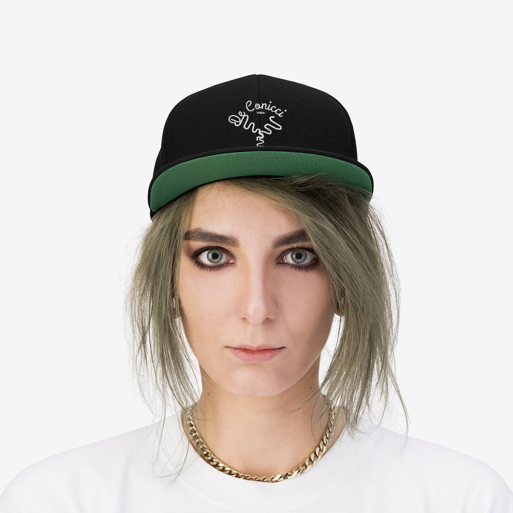 Black De Conicci Unisex Flat Bill Hat