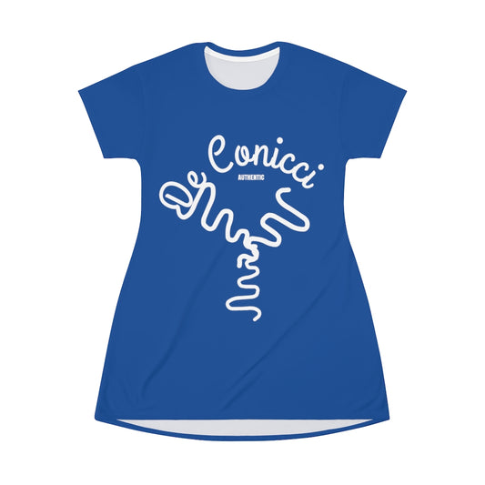Beautiful Royal Blue T-Shirt Dress With De Conicci Authentic Logo