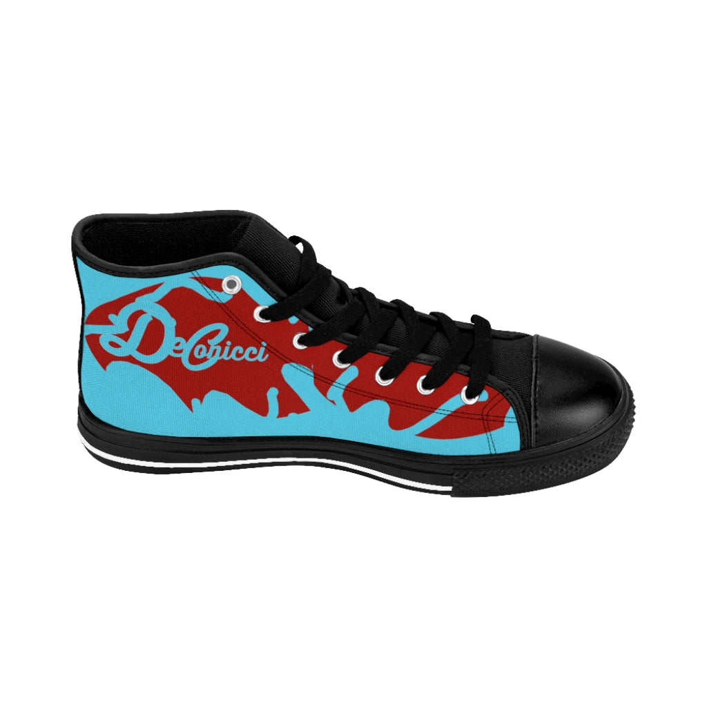 Mind boggler Men's High-top Sneakers baby blue and red