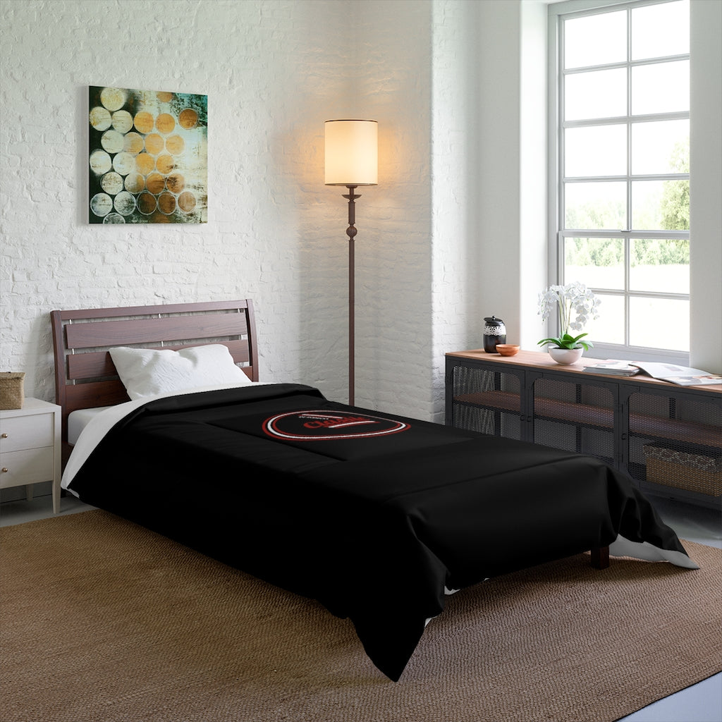Comforter with classic logo