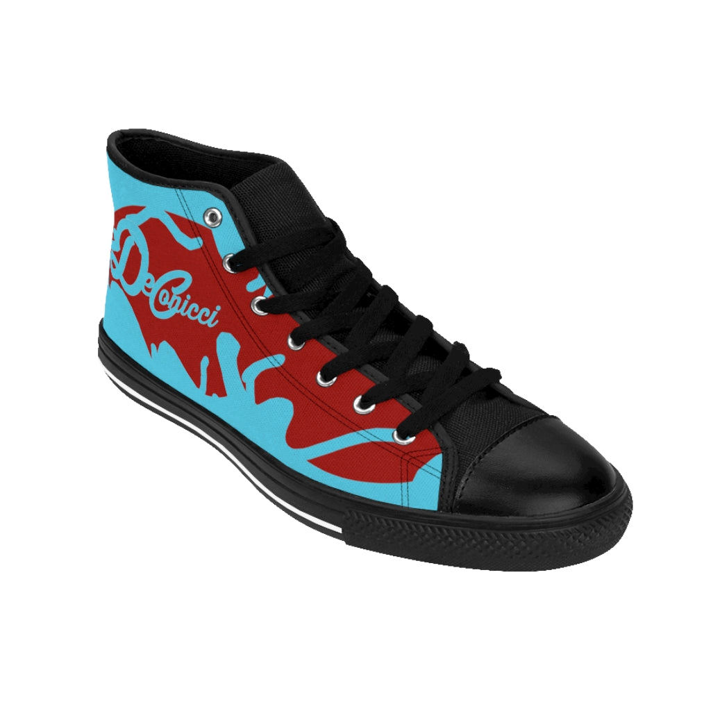 Mind boggler Men's High-top Sneakers baby blue and red