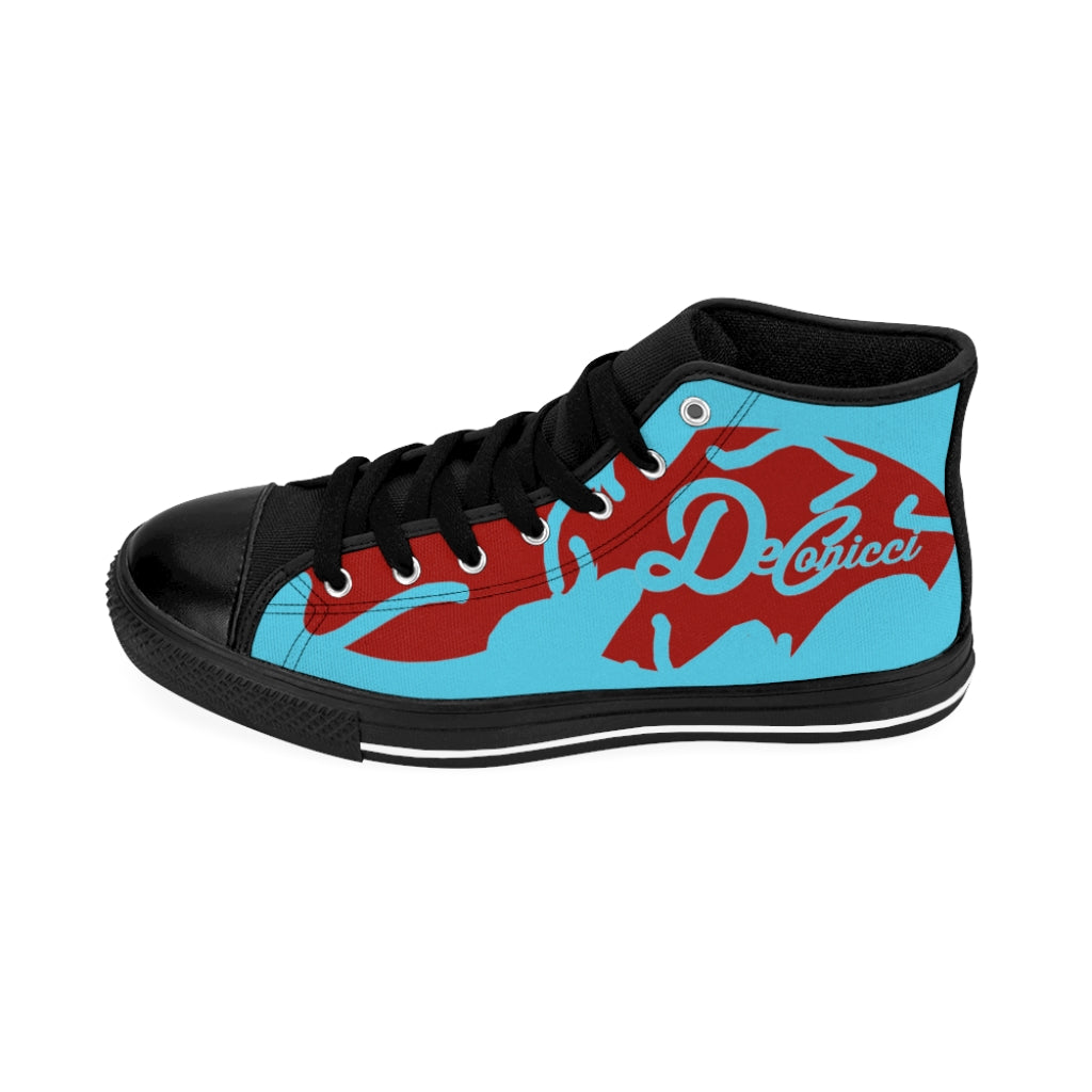 Mind boggler Men's High-top Sneakers baby blue and red