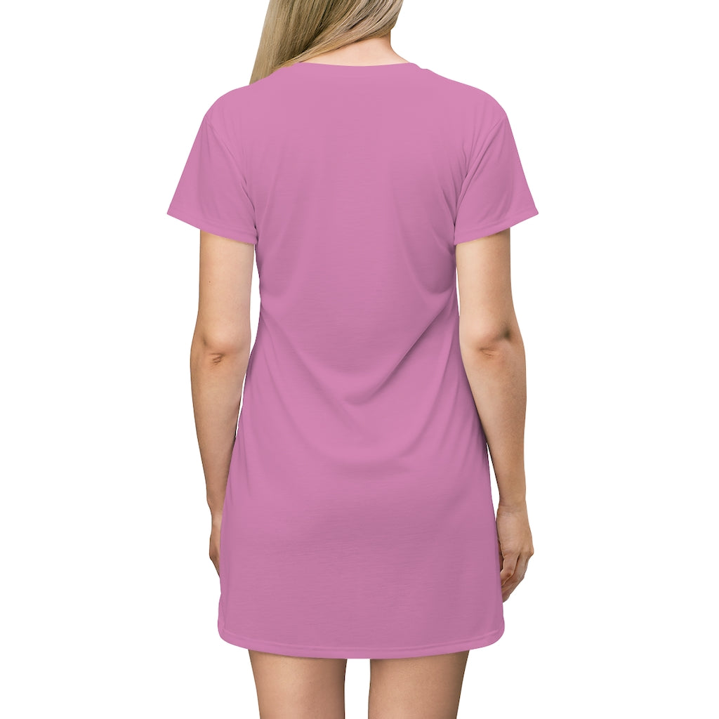 Beautiful Pink T-Shirt Dress With Hearts Through Time Logo
