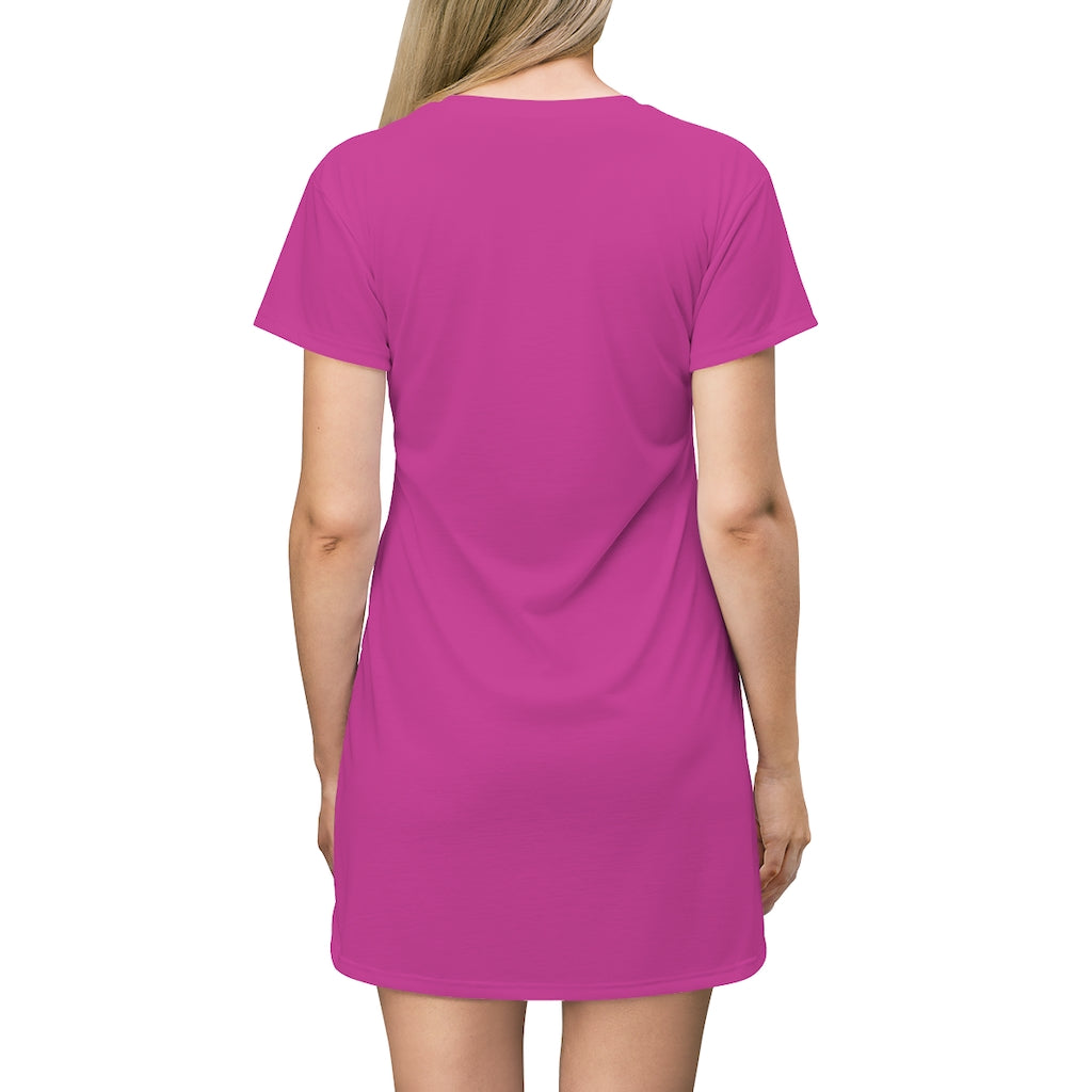 Beautiful Hot Pink T-Shirt Dress With De Conicci Authentic Logo