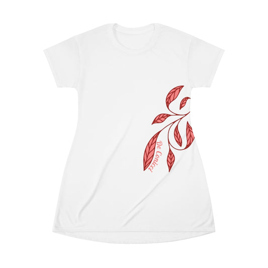 Beautiful White T-Shirt Dress With Summer Breeze Logo