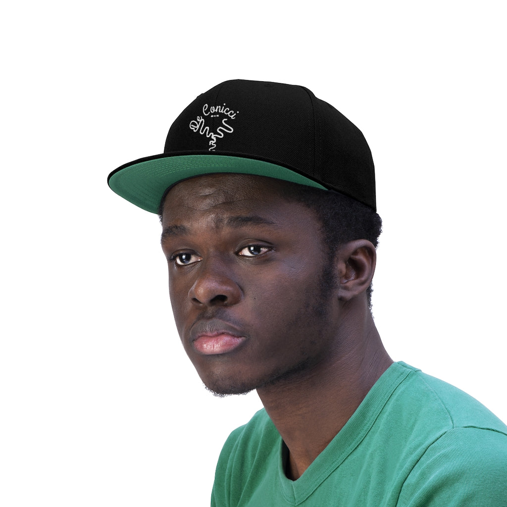 Black De Conicci Unisex Flat Bill Hat