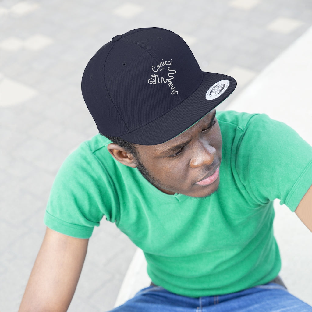Black De Conicci Unisex Flat Bill Hat