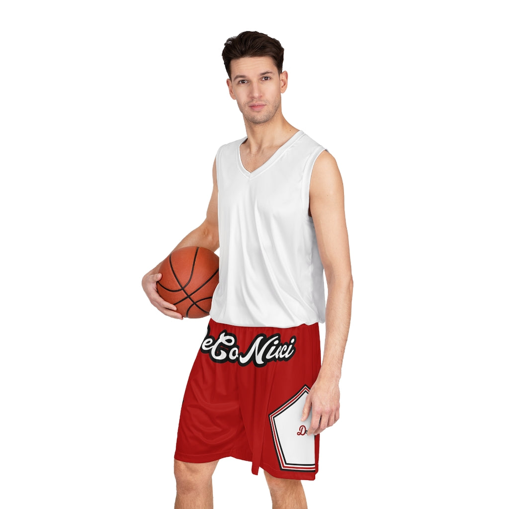 Red Black White Basketball Shorts