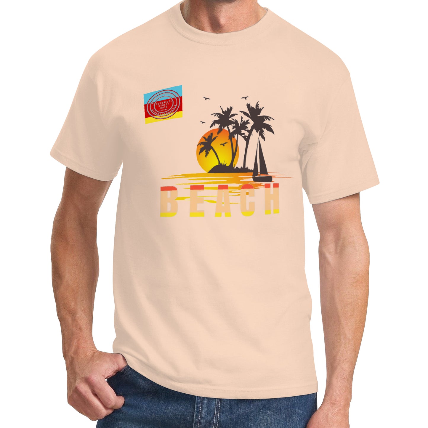 Beach short sleeve sand
