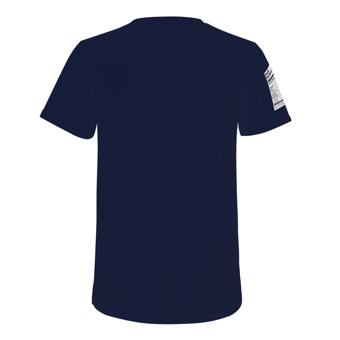 Humble Hustle short sleeve, with hustle nutrition facts on sleeve.
