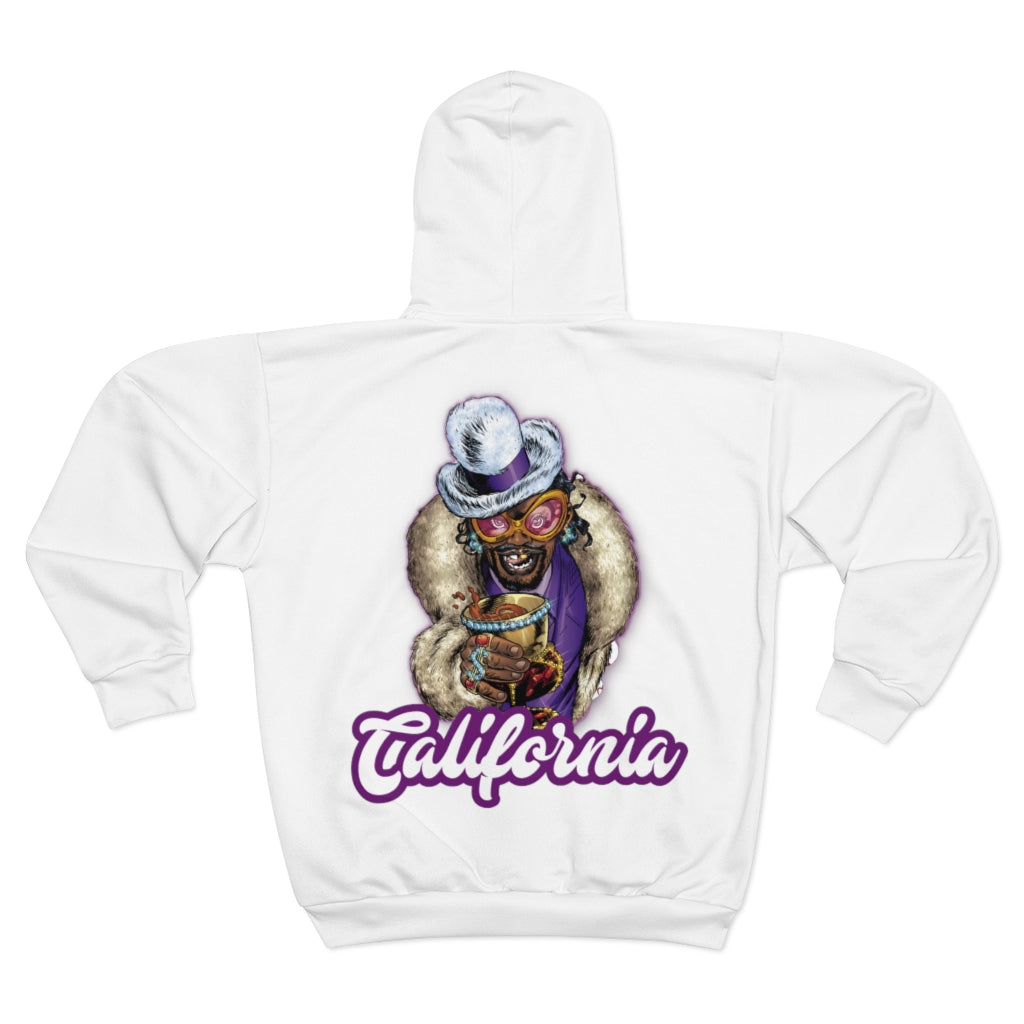 De conicci California with crest Zip Hoodie. White