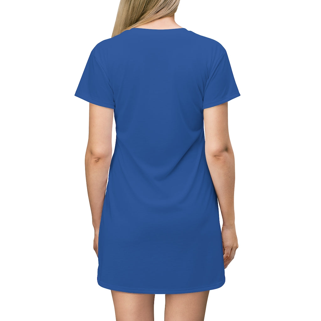 Beautiful Royal Blue T-Shirt Dress With De Conicci Authentic Logo