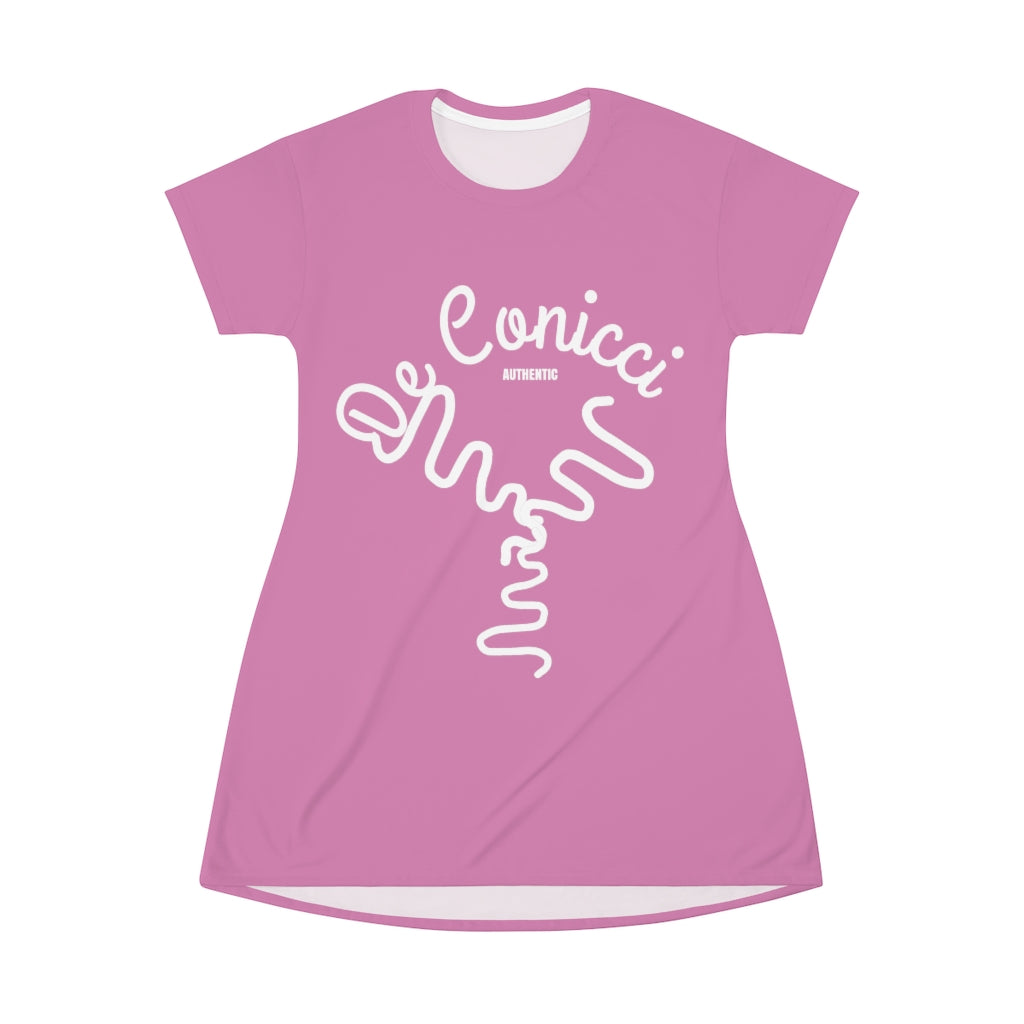 Beautiful Pink T-Shirt Dress With De Conicci Logo