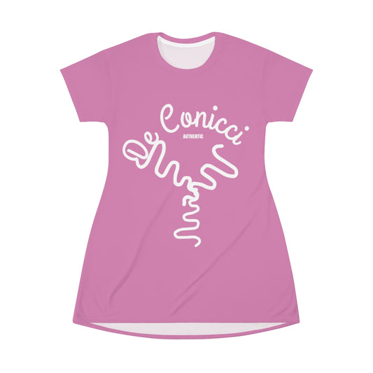 Beautiful Pink T-Shirt Dress With De Conicci Logo