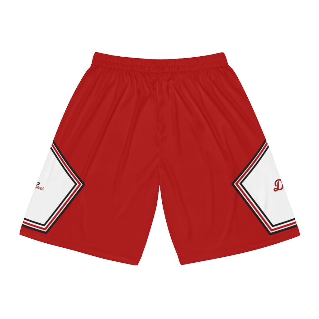 Red Black White Basketball Shorts