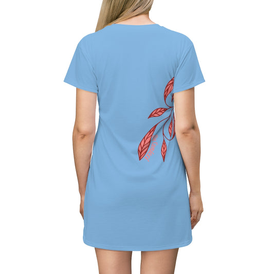 Beautiful De Conicci Baby Blue T-Shirt Dress With Summer Breeze Logo