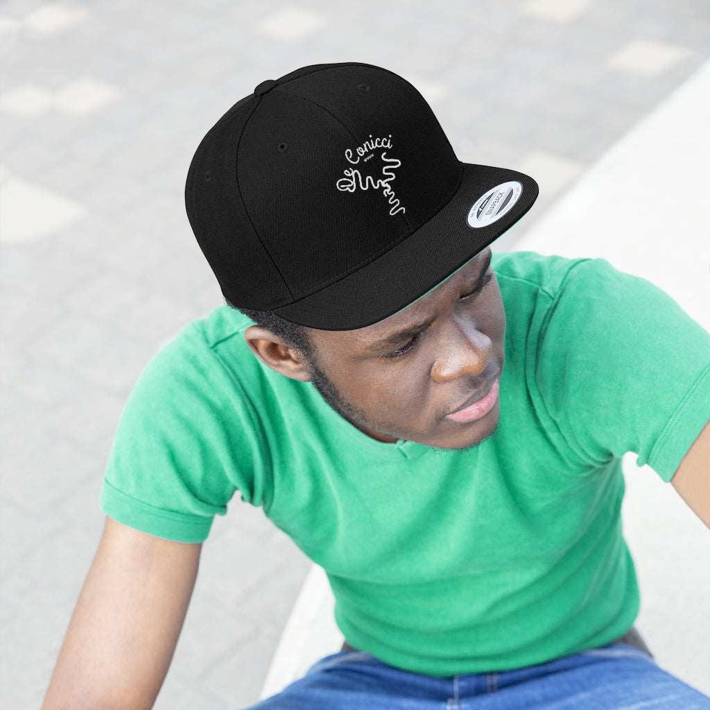 Black De Conicci Unisex Flat Bill Hat