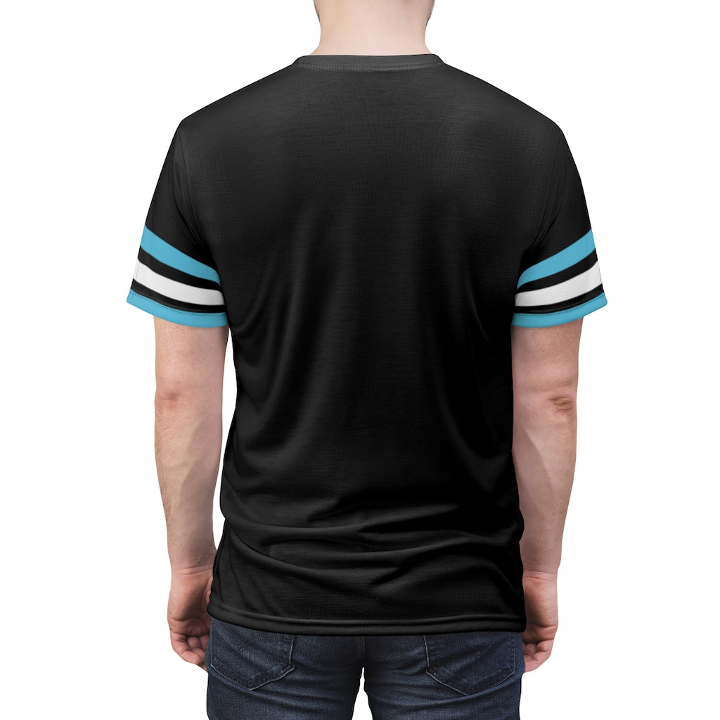 Jersey Shirt. Black and Blue.