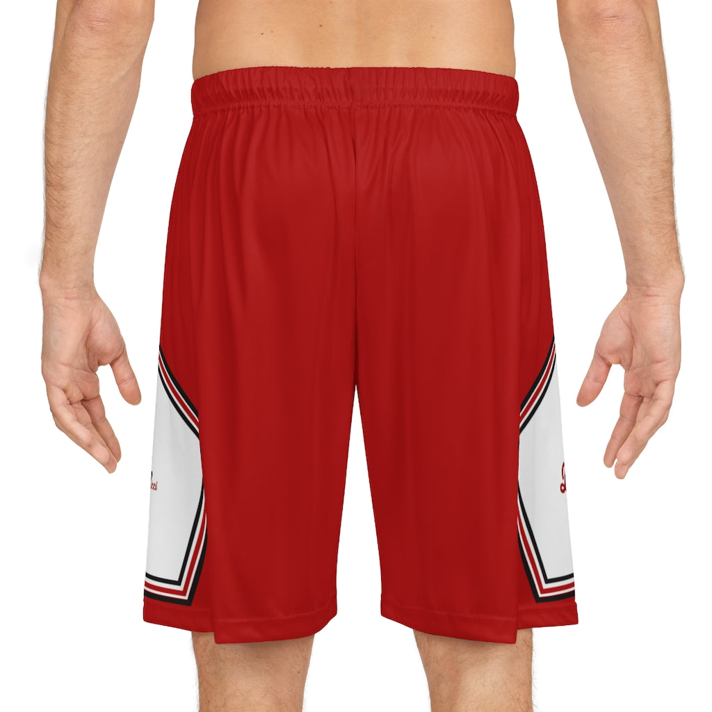 Red Black White Basketball Shorts