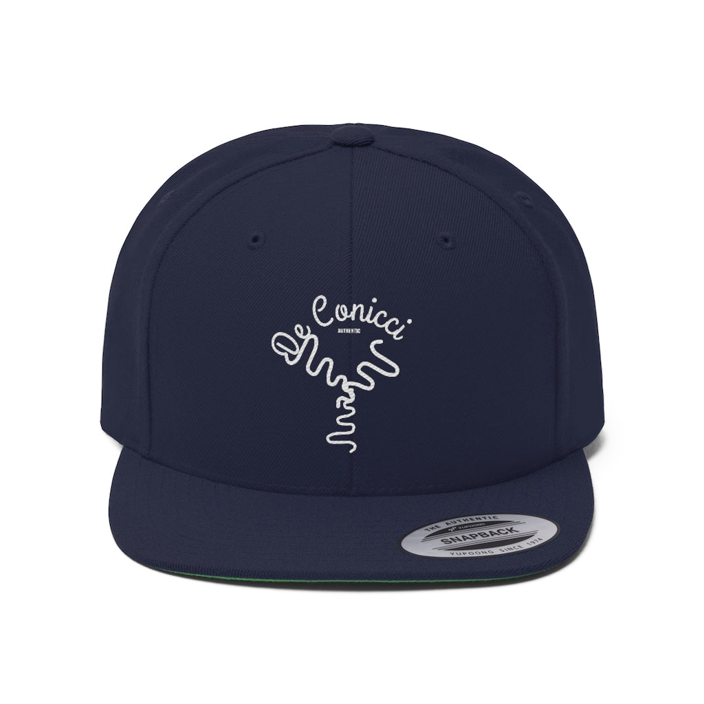 Navy Blue De Conicci Unisex Flat Bill Hat
