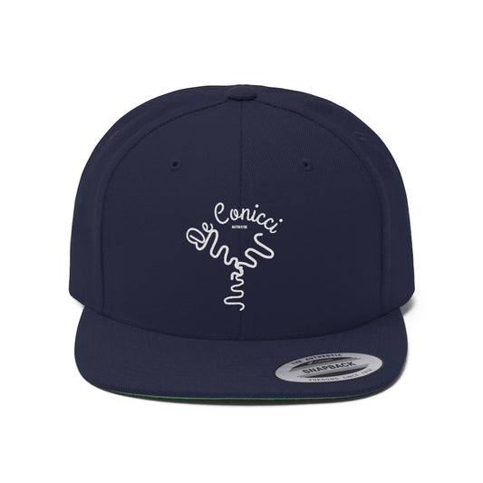 Navy Blue De Conicci Unisex Flat Bill Hat