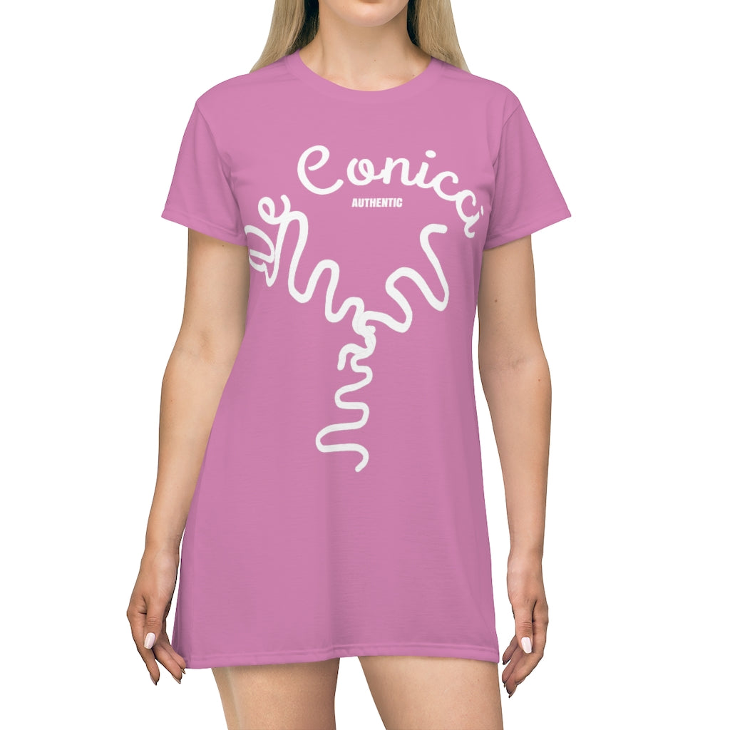 Beautiful Pink T-Shirt Dress With De Conicci Logo