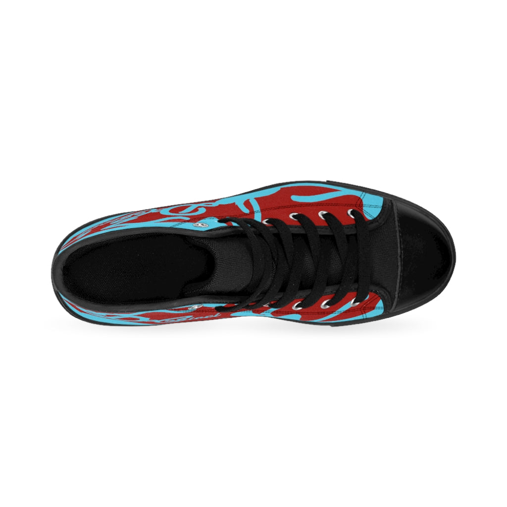 Mind boggler Men's High-top Sneakers baby blue and red