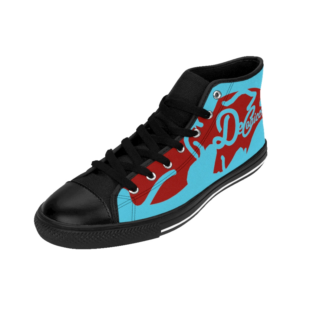 Mind boggler Men's High-top Sneakers baby blue and red