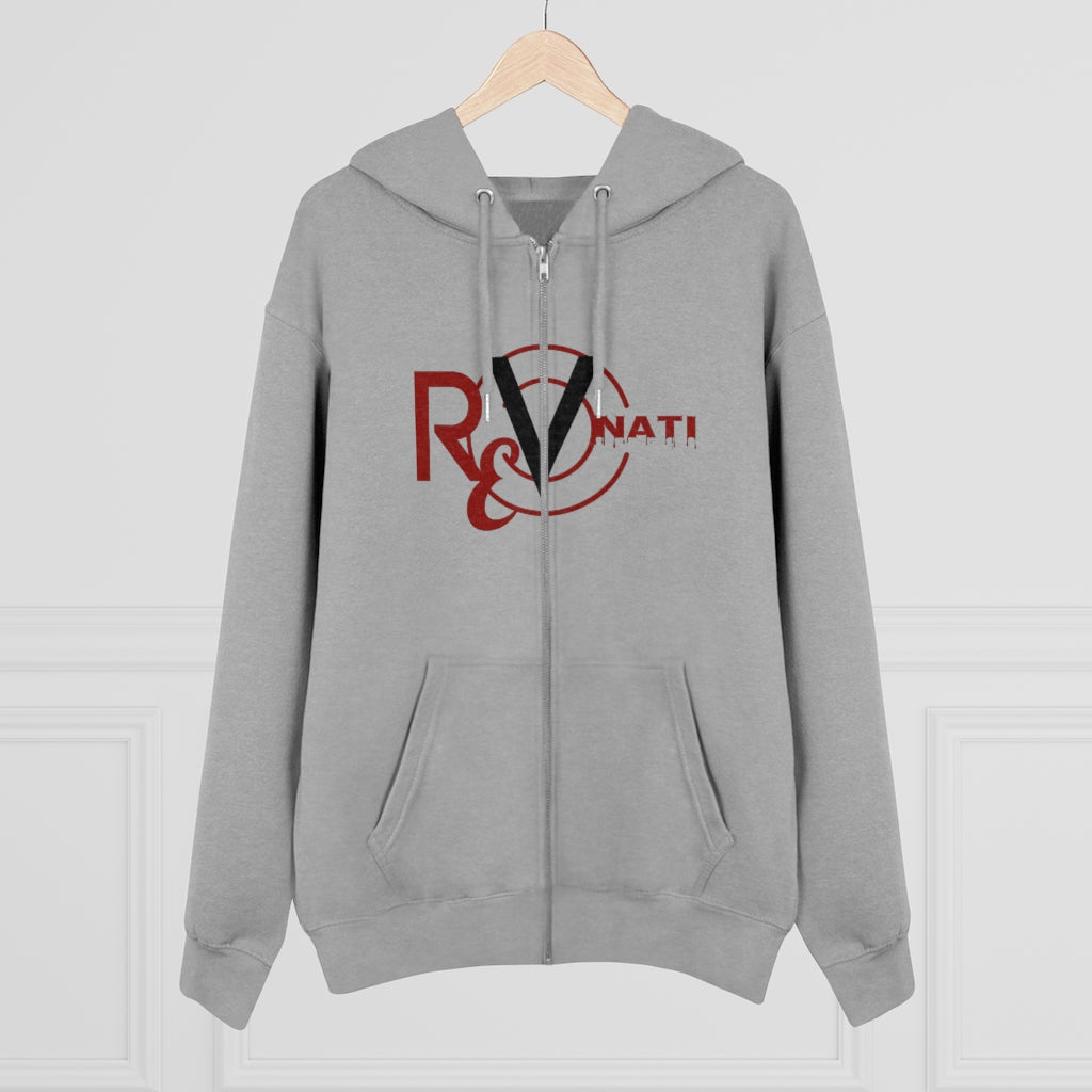 Revonati hoodie. Gray/red and black