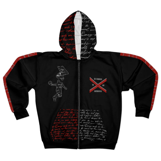 1966 Chicago authentic  Zip Hoodie Black logo
